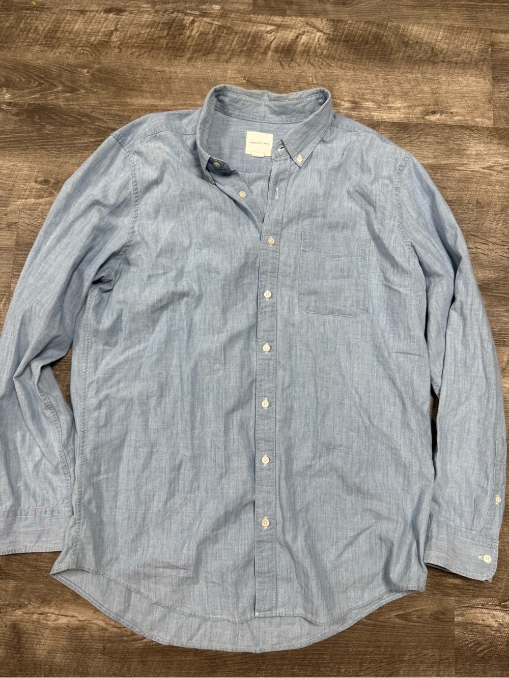 American Eagle Blue Button Down Shirt Size XLT